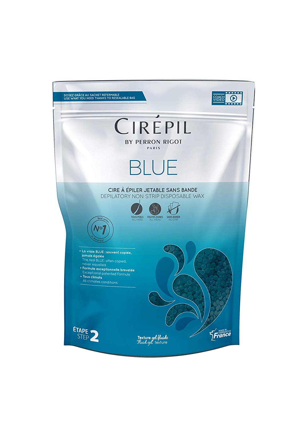 Cirépil Non-Strip Wax - Cera para depilar (sin bandas) Azul beads 400 gramos 0.60|pounds