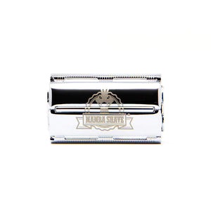 Rastrillo para Afeitar de Acero Inoxidable Vintage Mamba Shave. Rastrillo Ragnar Razor de doble filo de Metal para Rasurar. Incluye 5 Navajas de Afeitar. Estilo Retro. Stainless Steel Razor (Plateado)