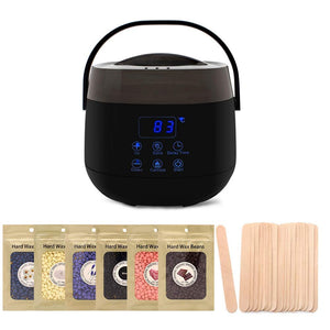 YNNB Profesión Electric Wax Heater, Wax Warmer Pot Waxing Kit Set Depilación con 6 50 g de Diferentes sabores de Cera Dura y 30 Palos aplicadores para Toda la Cera, Pantalla Digital LCD