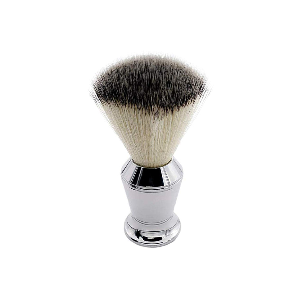 Mamba Shave Set de Rasurado 6 en 1. Incluye Rastrillo Vintage de Acero Inoxidable, 5 Navajas de Afeitar, Brocha para Espumar, Soporte y Tazón para Espuma. 6 in 1 Premium Shaving Kit. (Plata)